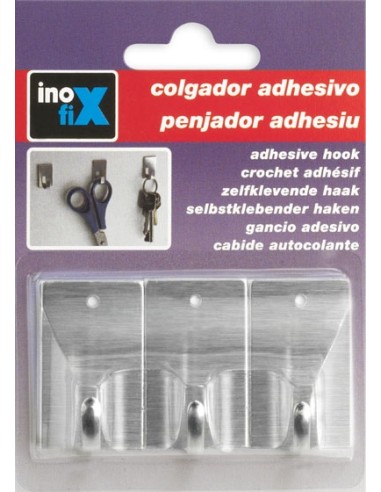 COLGADOR ADHESIVO ACERO 2018-1 - 3UD