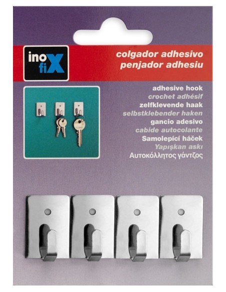 COLGADOR ADHESIVO ACERO 2019-1 - 4UD
