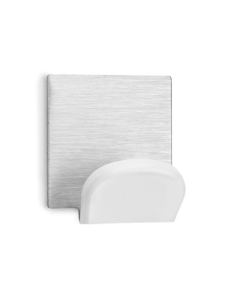COLGADOR ADHESIVO C/ BASE 2078-2 ACERO BLANCO - 2UDS