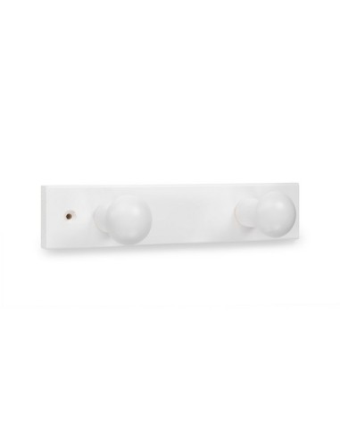 COLGADOR MADERA BLANCO 2 POMOS 3772-2