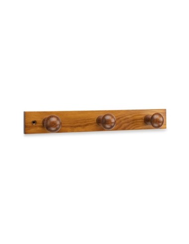 COLGADOR MADERA MIEL 3 POMOS 3773-9