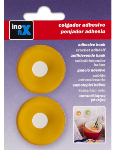 COLGADOR ADHESIVO 2311 NARANJA (2 UD)