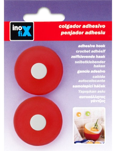 COLGADOR ADHESIVO 2311 ROJO (2 UD)
