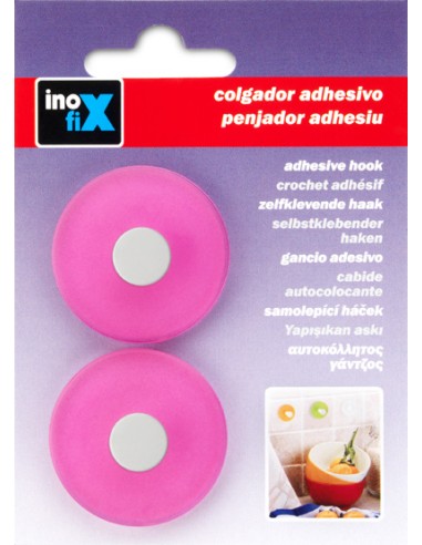 COLGADOR ADHESIVO 2311 ROSA (2 UD)