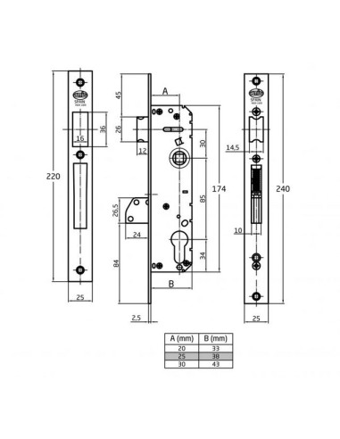 CERRADURA MOD. 740 INOX 25 MM 15688
