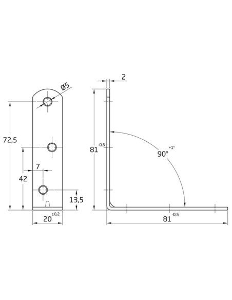 ANGULO REFUERZO MOD. 3 INOX 80X19 MM 8782
