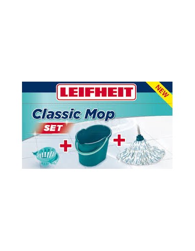 SET FREGONA CLASSIC COMPLETA CUBO+ ESCURRIDOR+MOPA LEIHFEIT LH-56792