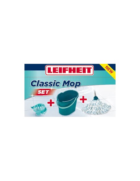 SET FREGONA CLASSIC COMPLETA CUBO+ ESCURRIDOR+MOPA LEIHFEIT LH-56792
