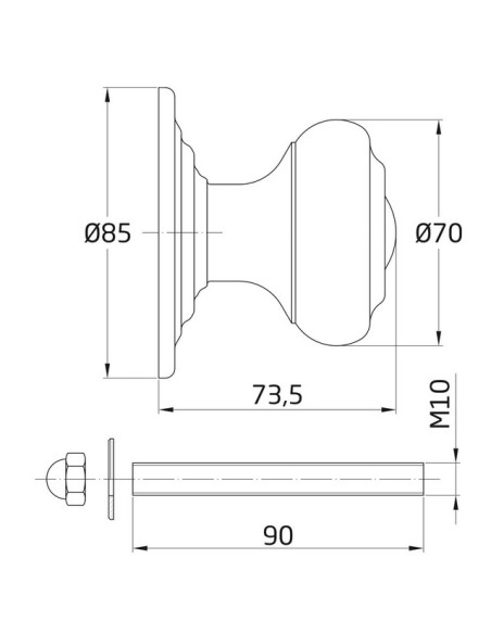 POMO PUERTA MOD. 51 LATON PULIDO 6749