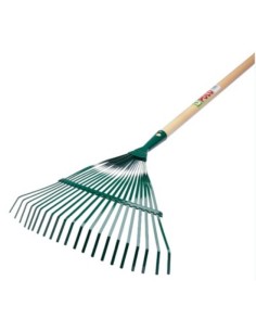 ESCOBA JARDIN C/ MANGO MADERA MM935 21 PUAS METAL