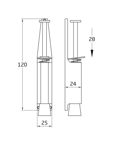 RETENEDOR DE PIE 10 CROMO MATE 8182
