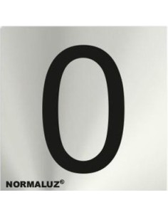 SEÑAL ADHESIVA INOX NUMERO 0 50X50 MM