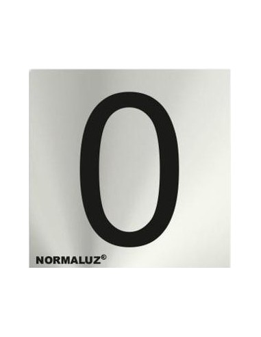 SEÑAL ADHESIVA INOX NUMERO 0 50X50 MM
