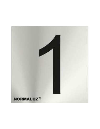SEÑAL ADHESIVA INOX NUMERO 1 50X50 MM