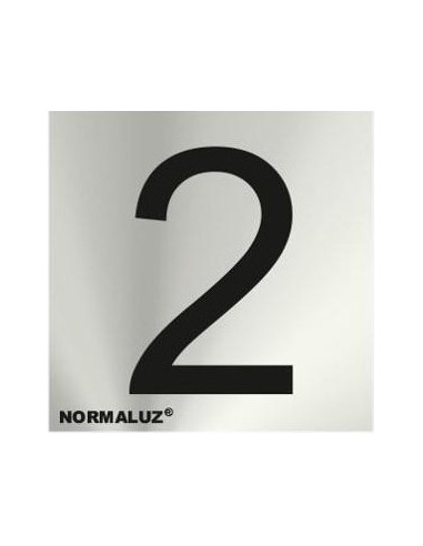 SEÑAL ADHESIVA INOX NUMERO 2 50X50 MM