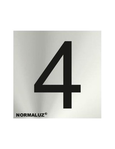 SEÑAL ADHESIVA INOX NUMERO 4 50X50 MM