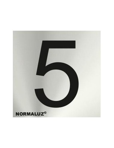 SEÑAL ADHESIVA INOX NUMERO 5 50X50 MM