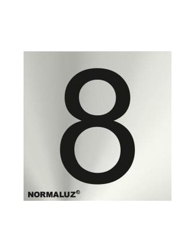 SEÑAL ADHESIVA INOX NUMERO 8 50X50 MM