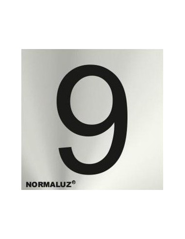 SEÑAL ADHESIVA INOX NUMERO 9 50X50 MM
