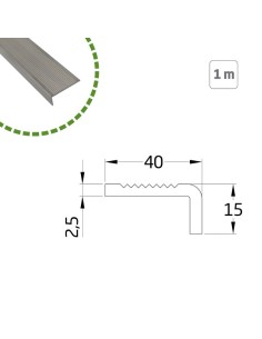 ANGULO ESCALERA ALUMINIO 40X15 1MT PLATA 20658 2