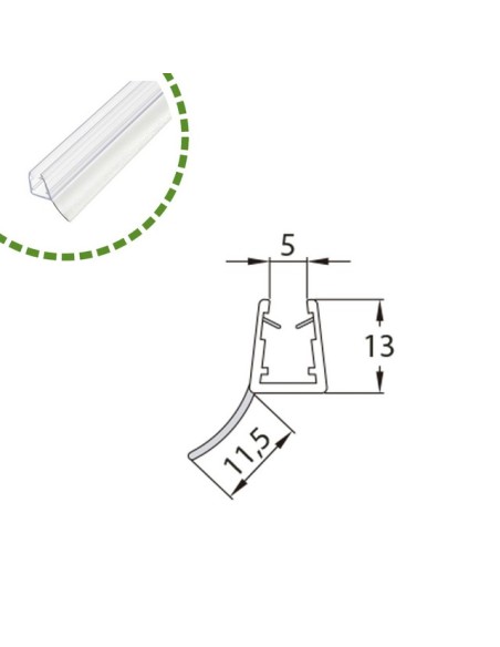 JUNTA VIERTEAGUAS VIDRIO MOD. 240 6/8MM 2MT 21775