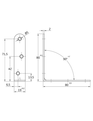 ANGULO REFUERZO MOD. 3 BICRO 80X19 MM 6484