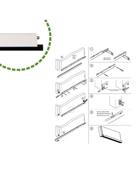BURLETE MOD. 3 - 1000 MM ALUMINIO BLANCO (2895)