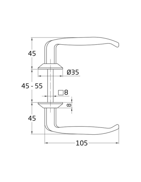 MANILLA (JGO) MOD. 2115-45/55 ALUMINIO NEGRO