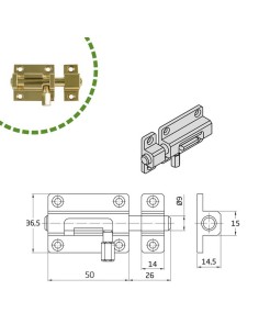 PASADOR MOD. 700 50 MM LATON PULIDO ESPEJO 6330 2