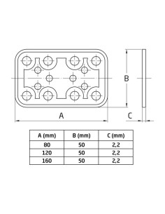PLACA MOD. 500 - 160X50 A. INOX 12157 2