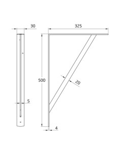 ESCUADRA REFORZADA MOD. 9 GRIS 500X325MM 7461 2