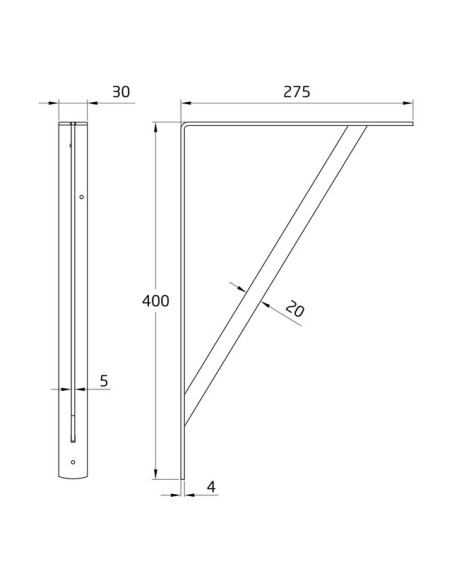 ESCUADRA REFORZADA MOD. 9 BLANCA 400X275 MM 5775
