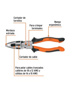 ALICATE MULTIUSOS ELECTRICICISTA 22 CM 103012 2