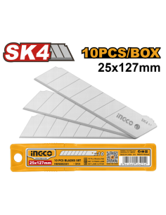 CUCHILLAS REC. CUTTER 25X127 MM 10 UNIDADES HKNSB2501  1324