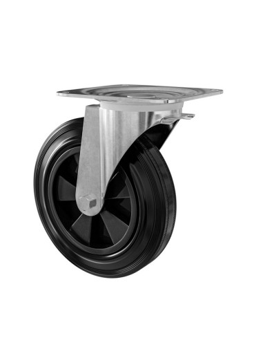 RUEDA GIRATORIA C/ PLETINA MOD. 2750 NEGRA 200X50 25076
