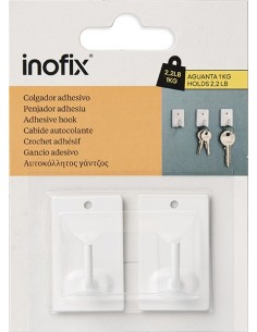 COLGADOR ADHESIVO 2040-2 BLANCO - 2UD 2