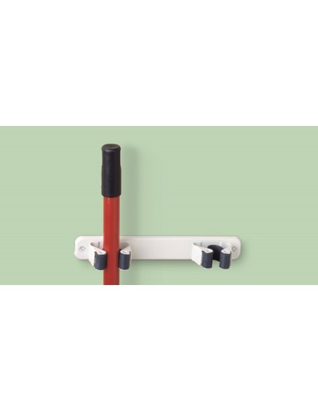 COLGADOR ADHESIVO ESCOBA 2055-2 BLANCO - 2UD