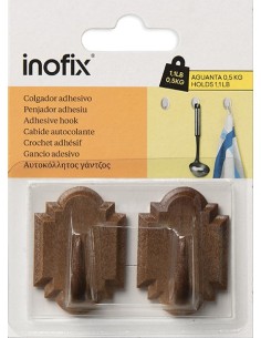 COLGADOR ADHESIVO 2061-8 MADERA - 2UD 2