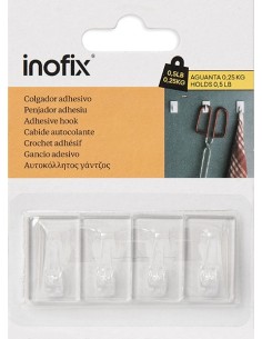 COLGADOR ADHESIVO 2075-0 TRANSPARENTE - 4UD 2