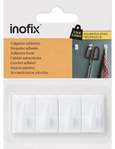 COLGADOR ADHESIVO 2075-2 BLANCO - 4UD 2