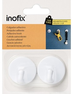 COLGADOR ADHESIVO 2080-2 BLANCO - 2 UDS 2