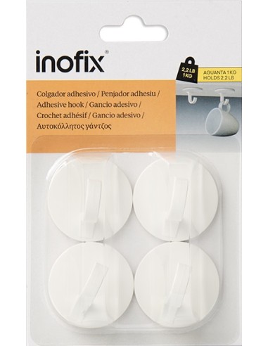 COLGADOR ADHESIVO 2179-2 BLANCO - 4UDS
