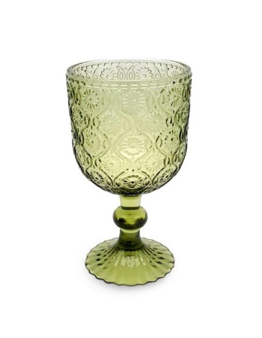 COPA 360 ML CRISTAL GRABADO VERDE 308325