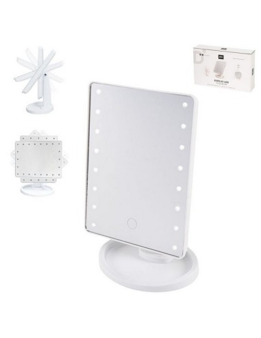 ESPEJO SOBREMESA LED USB 4XAA 267679