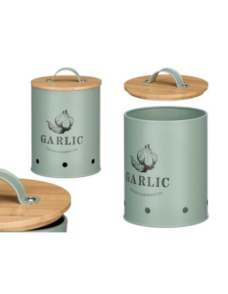 BOTE AJOS TAPA BAMBU VERDE MENTA 10899