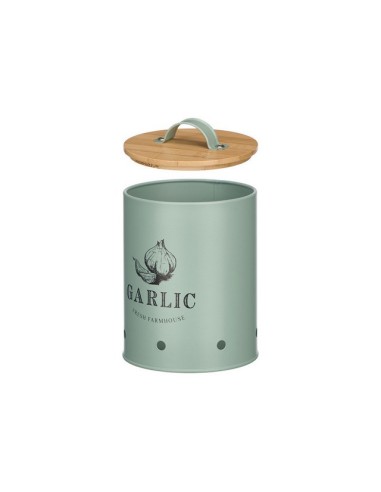 BOTE AJOS TAPA BAMBU VERDE MENTA 10899