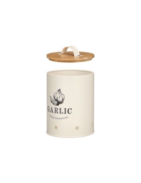 BOTE PARA AJOS TAPA BAMBU CREMA 10900
