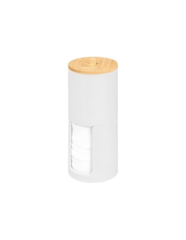 BOTE PLASTICO DOBLE TAPA BAMBU BLANCO 12889
