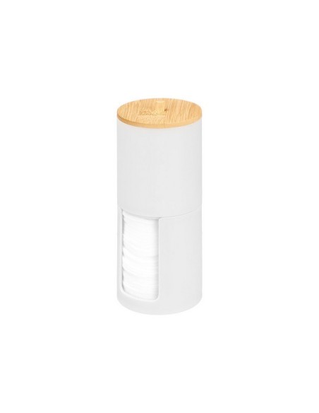 BOTE PLASTICO DOBLE TAPA BAMBU BLANCO 12889