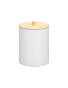 BOTE PLASTICO TAPA BAMBU BLANCO 12885